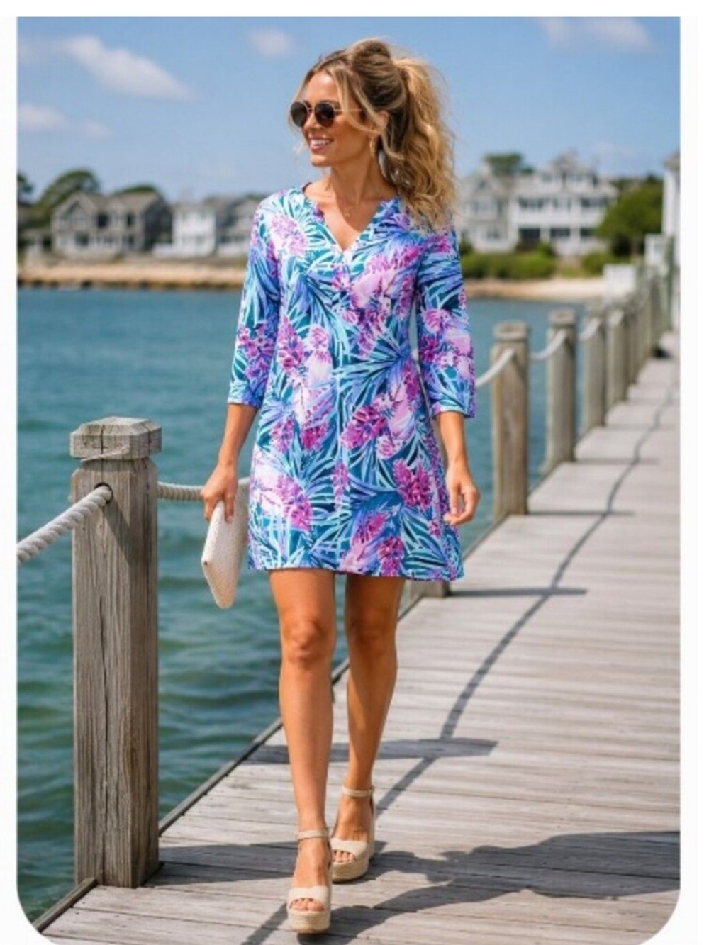Lilly Pulitzer Daphne Dress in Mr. Peacock Blue Tweethearts